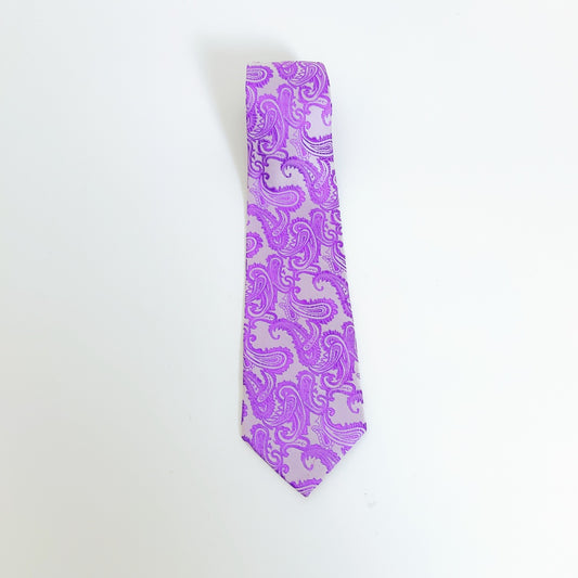 Verie God-Handmade Silk Tie (Classic Paisley Purple)