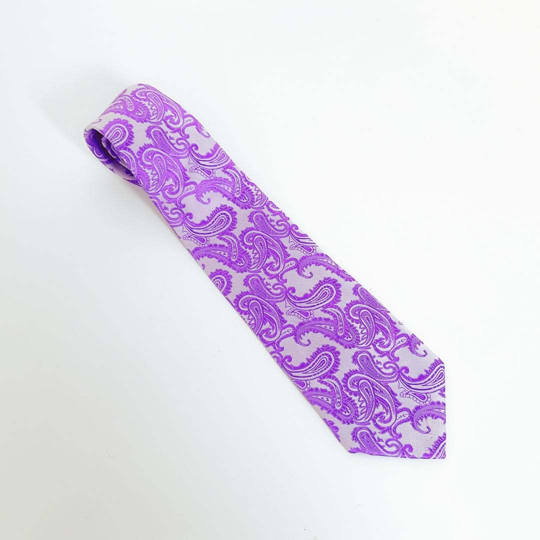 Verie God-Handmade Silk Tie (Classic Paisley Purple)
