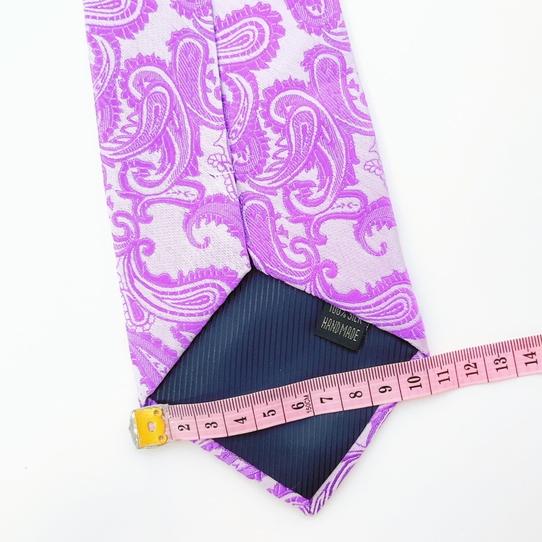 Verie God-Handmade Silk Tie (Classic Paisley Purple)