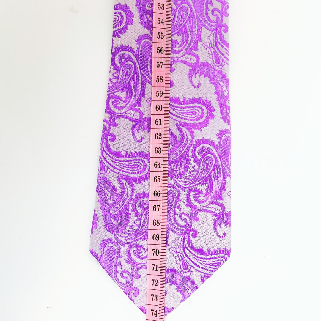 Verie God-Handmade Silk Tie (Classic Paisley Purple)