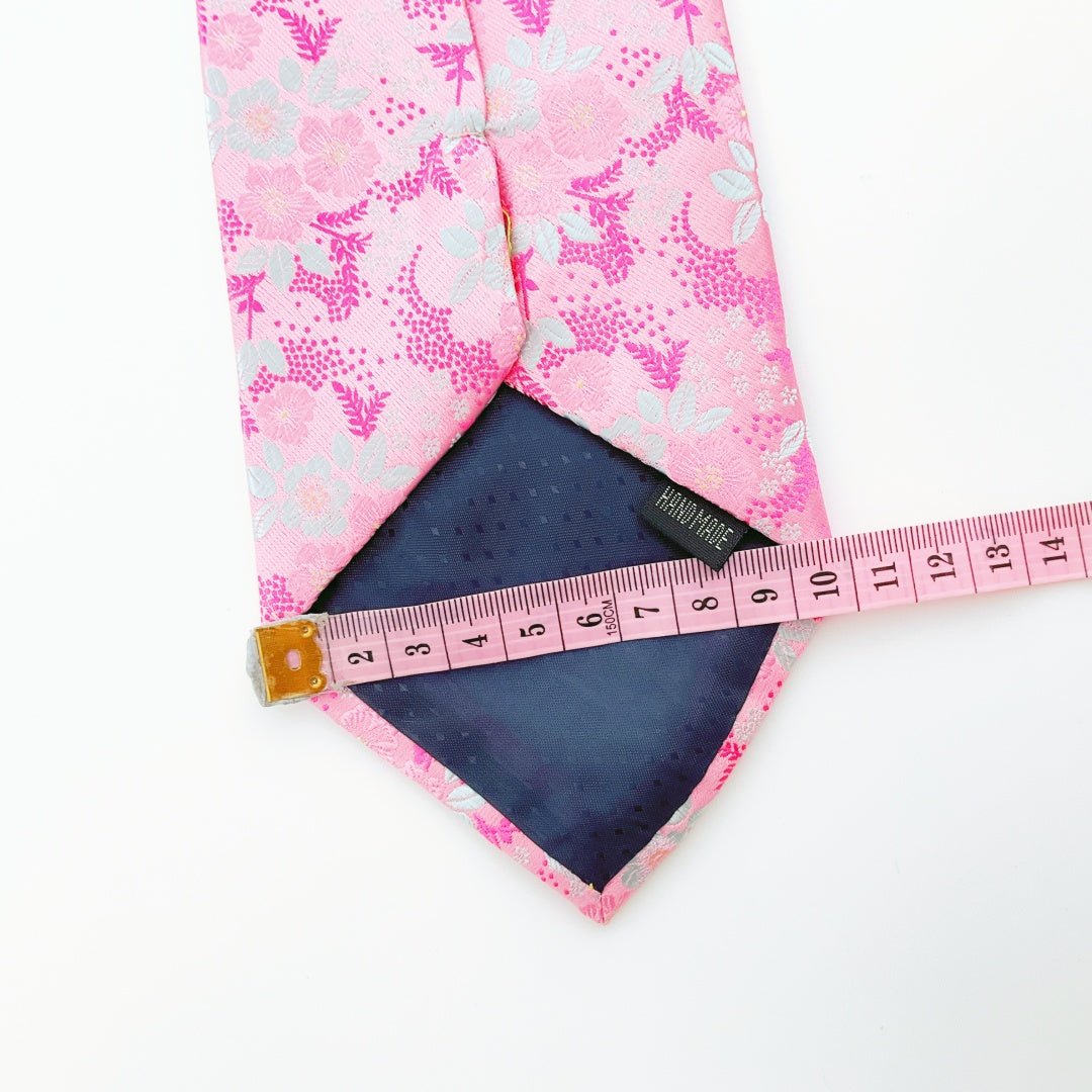 KAILONG-Handmade Silk Tie (Floral Pattern Pink)