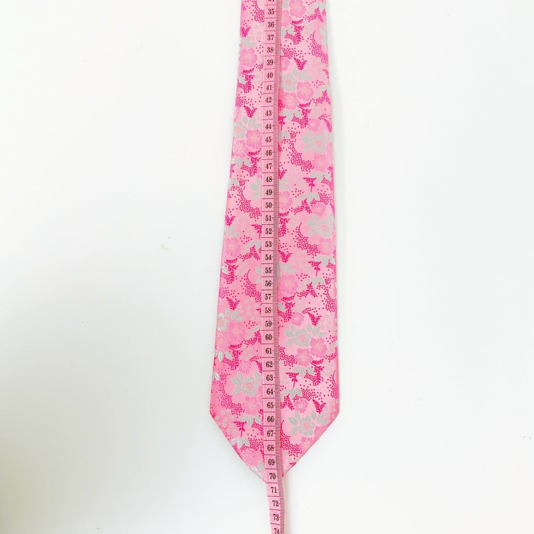 KAILONG-Handmade Silk Tie (Floral Pattern Pink)
