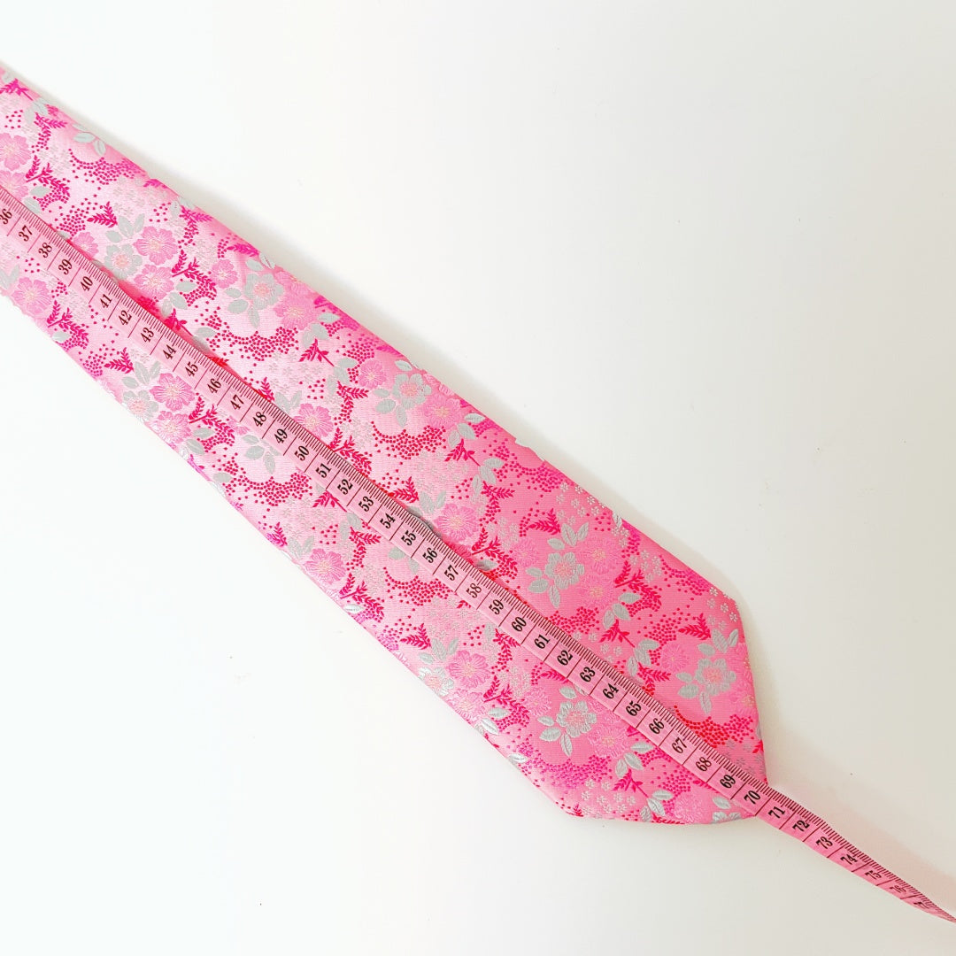 KAILONG-Handmade Silk Tie (Floral Pattern Pink)