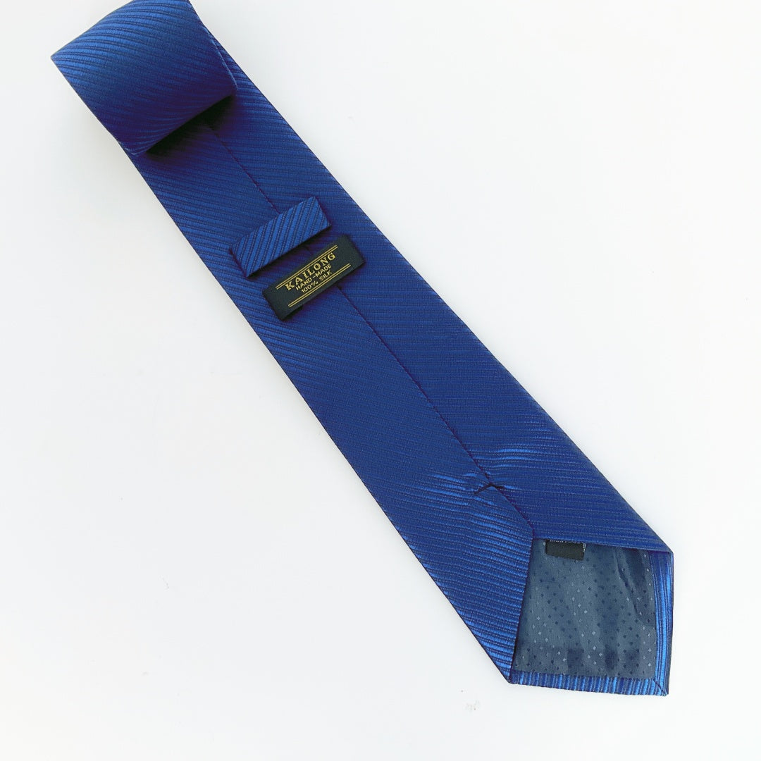 KAILONG-Handmade Silk Tie (Textured Royal blue)