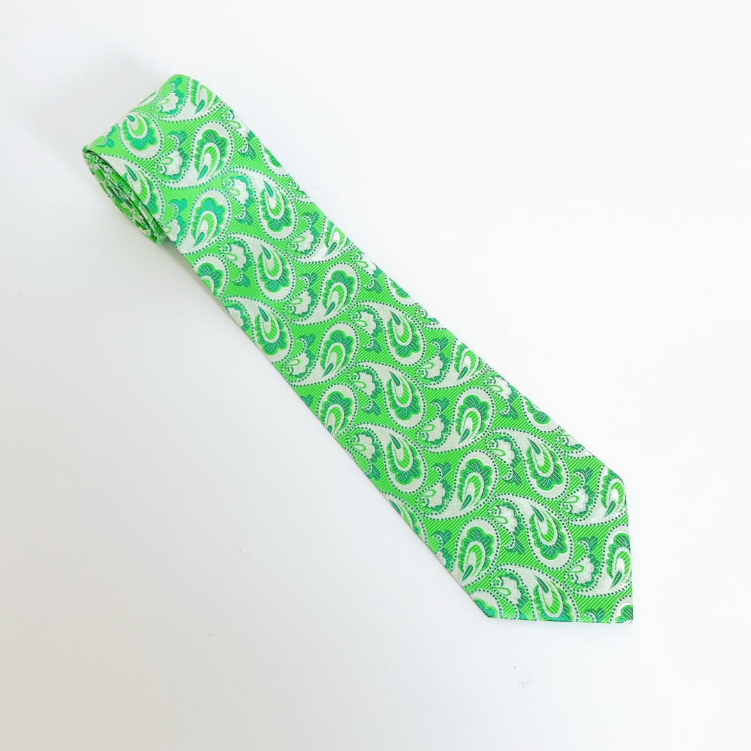 KAILONG-Handmade Silk Tie (Classic Paisley Green)
