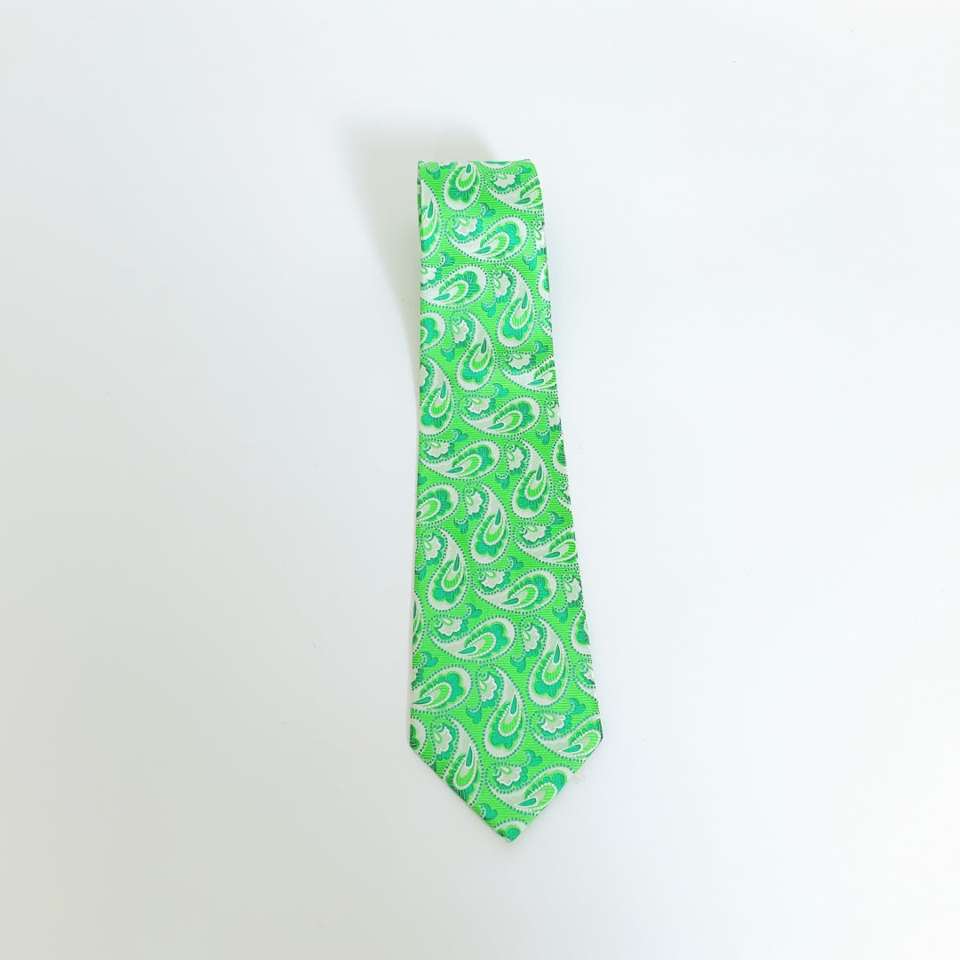 KAILONG-Handmade Silk Tie (Classic Paisley Green)