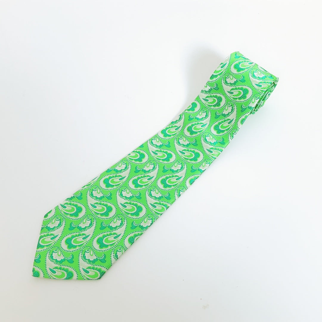 KAILONG-Handmade Silk Tie (Classic Paisley Green)