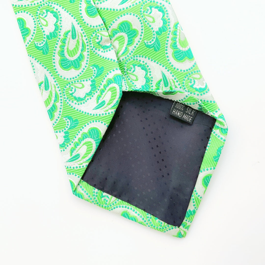 KAILONG-Handmade Silk Tie (Classic Paisley Green)