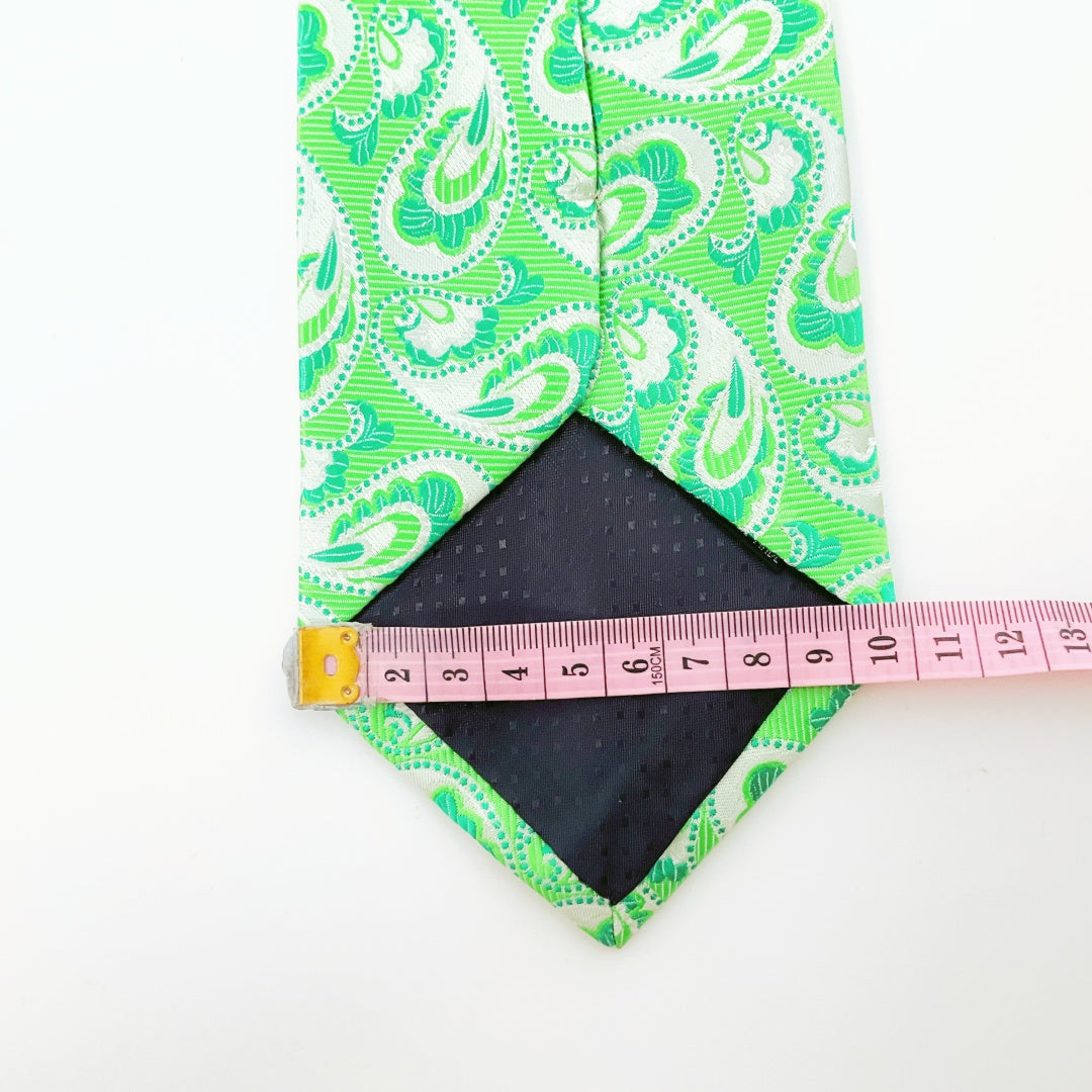 KAILONG-Handmade Silk Tie (Classic Paisley Green)