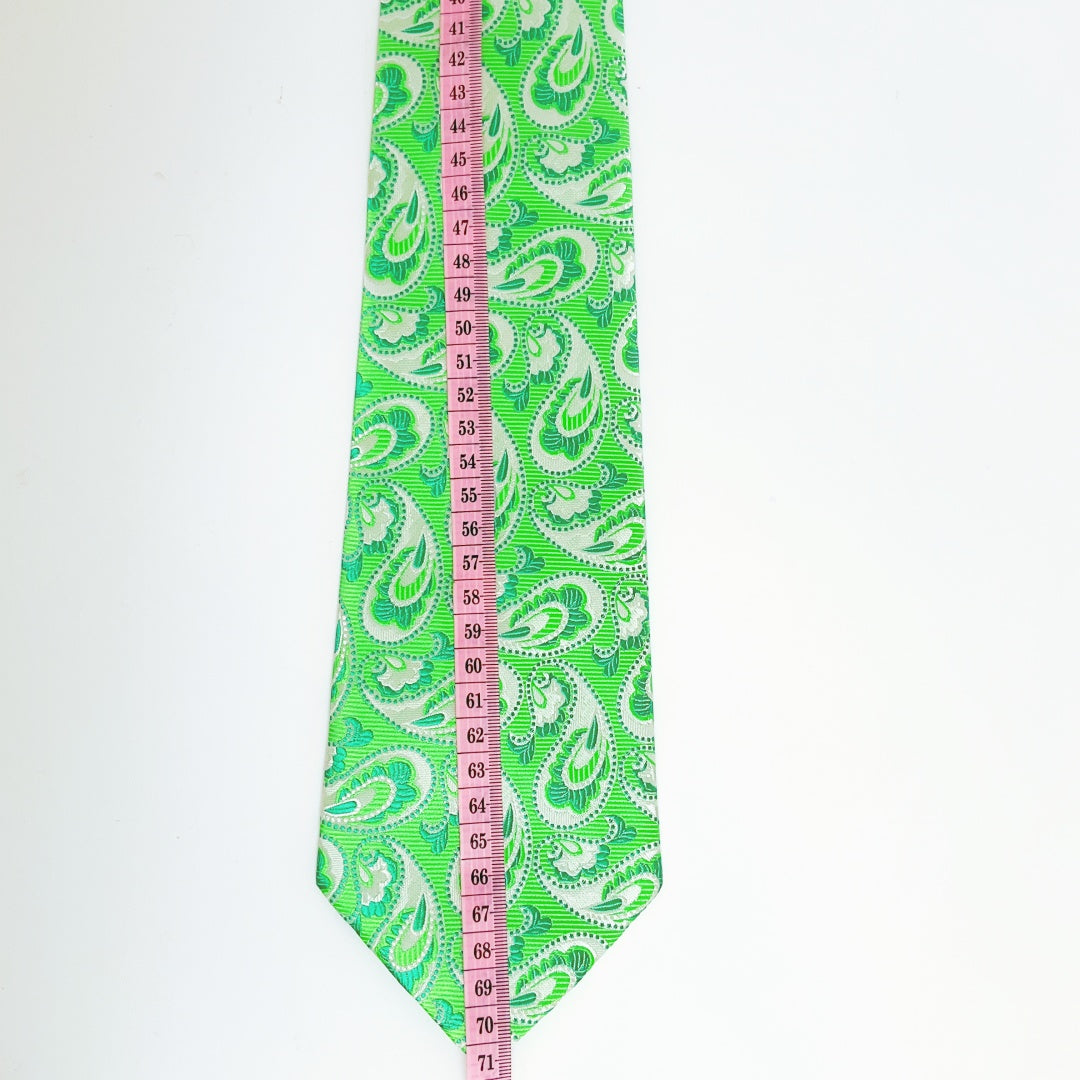 KAILONG-Handmade Silk Tie (Classic Paisley Green)