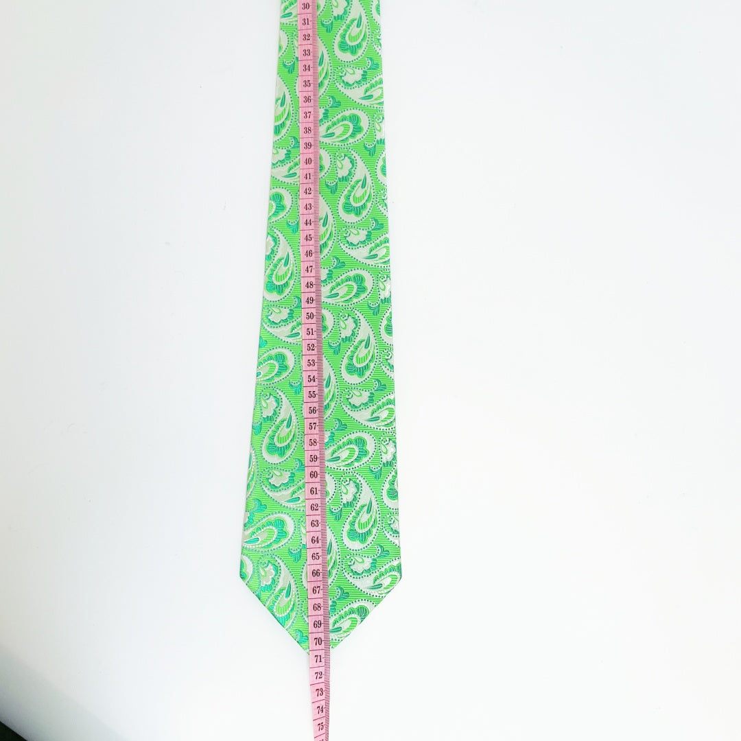 KAILONG-Handmade Silk Tie (Classic Paisley Green)