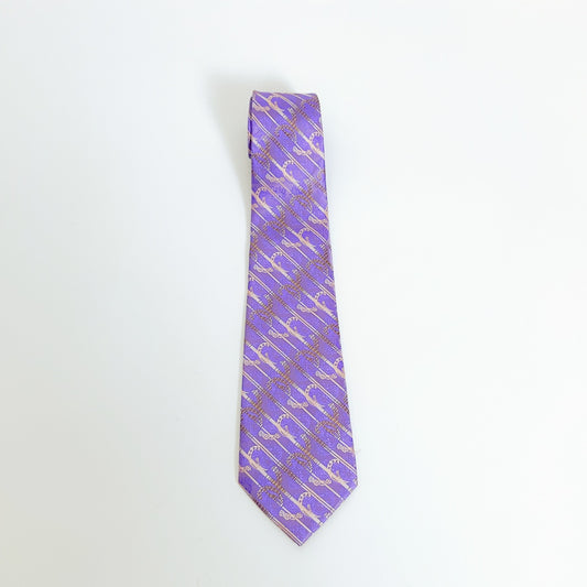 KAILONG-Handmade Silk Tie (Abstract Stripe Purple)