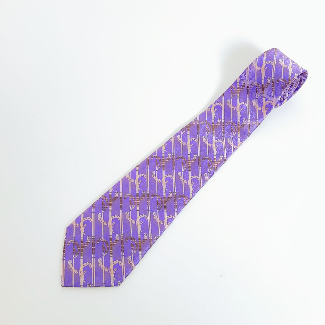 KAILONG-Handmade Silk Tie (Abstract Stripe Purple)