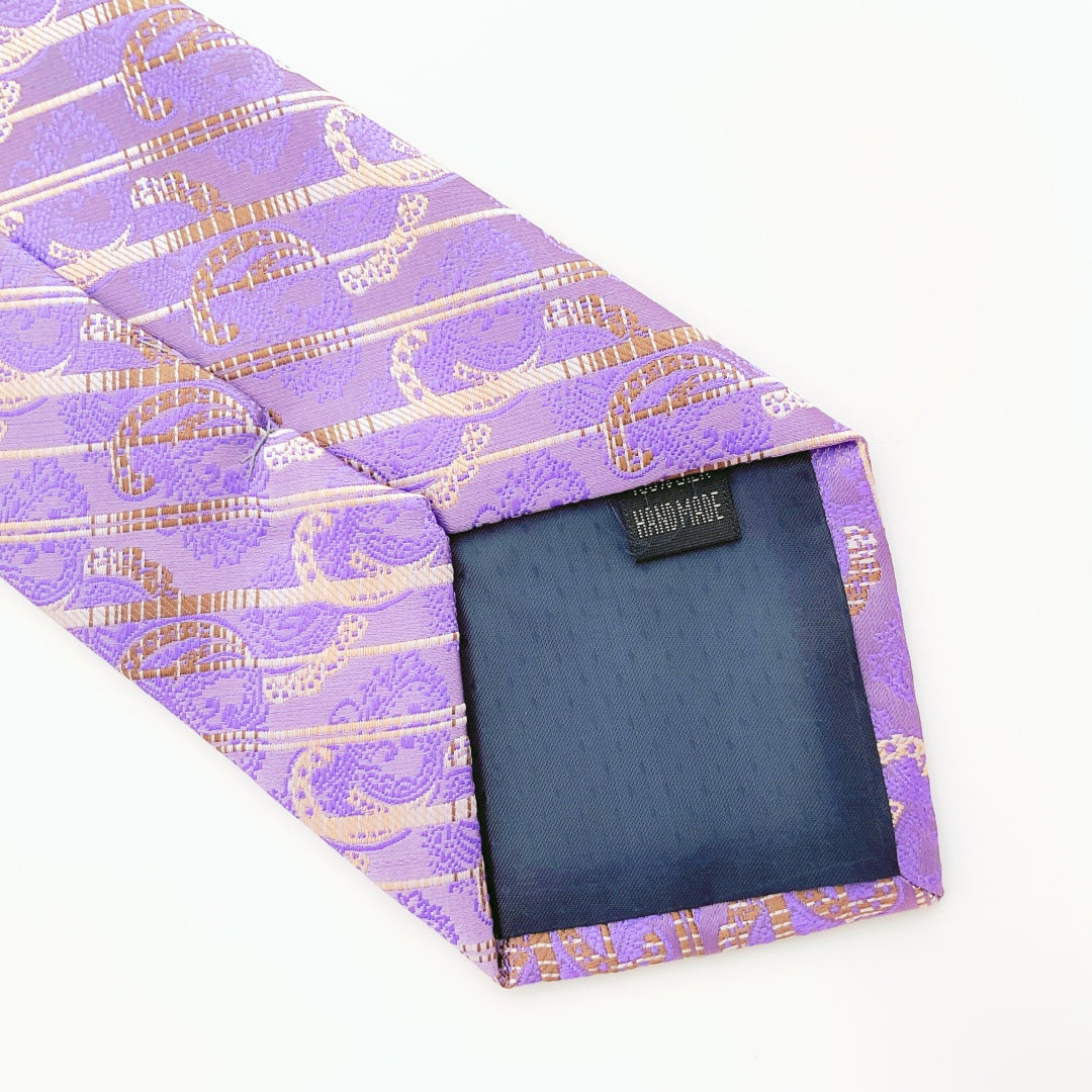 KAILONG-Handmade Silk Tie (Abstract Stripe Purple)