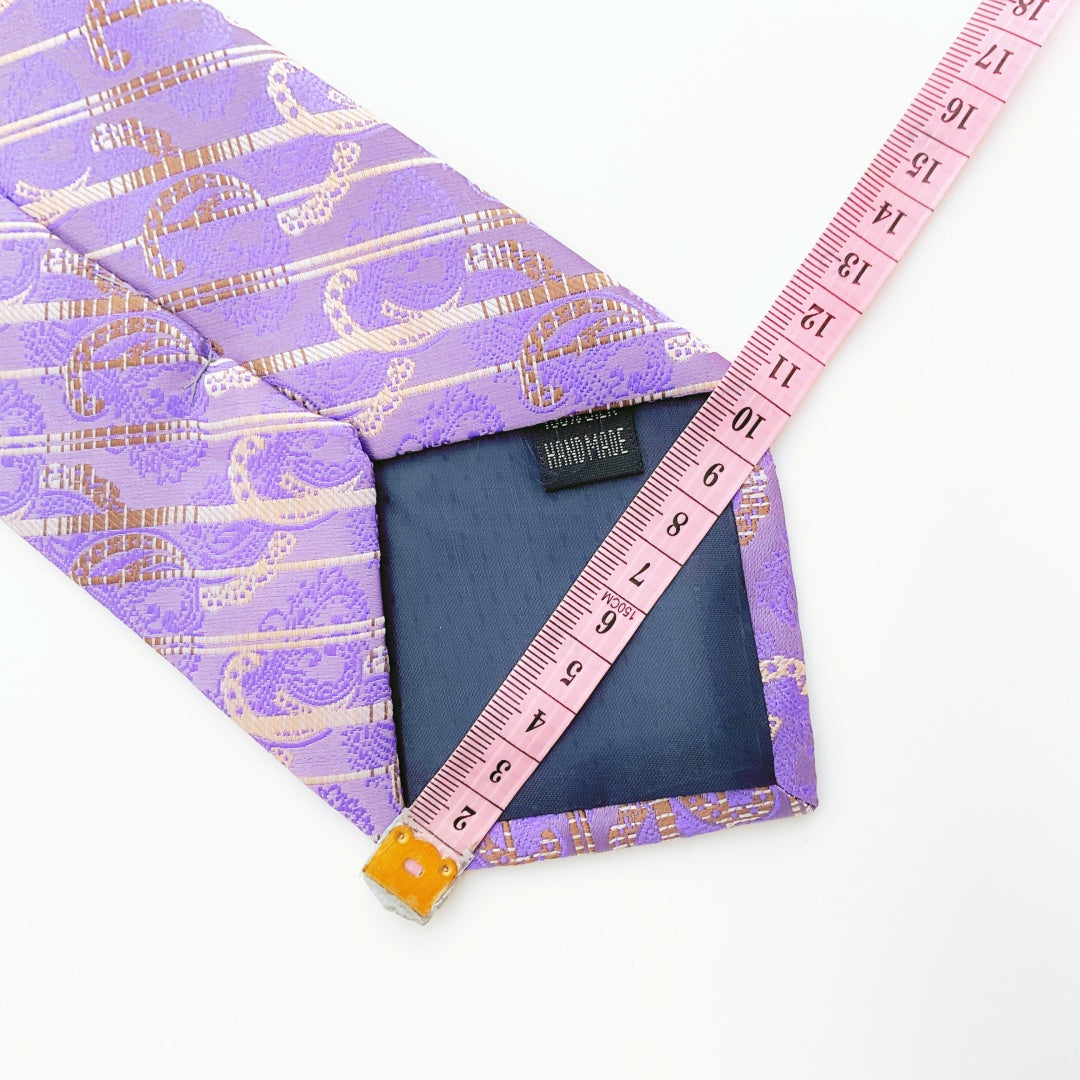 KAILONG-Handmade Silk Tie (Abstract Stripe Purple)
