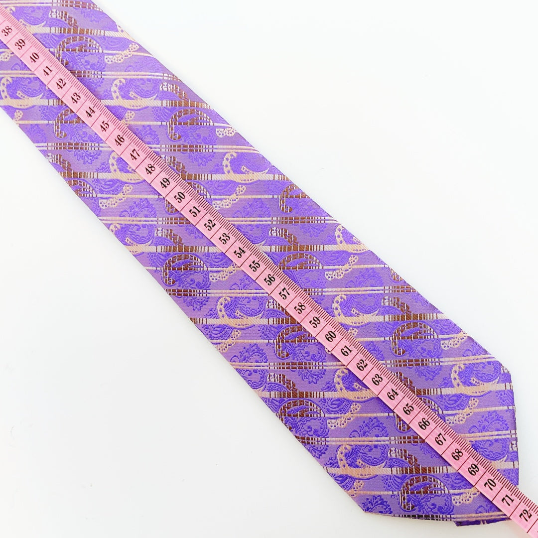 KAILONG-Handmade Silk Tie (Abstract Stripe Purple)