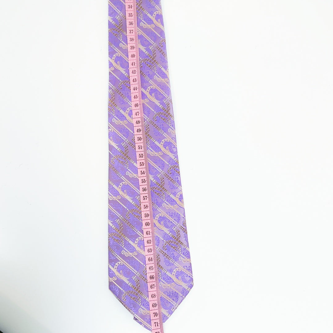 KAILONG-Handmade Silk Tie (Abstract Stripe Purple)