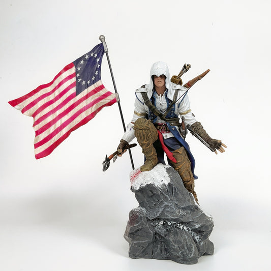 Assassins Creed 3 III Connor Figurine - 2012 Limited Collectors Edition with Flag