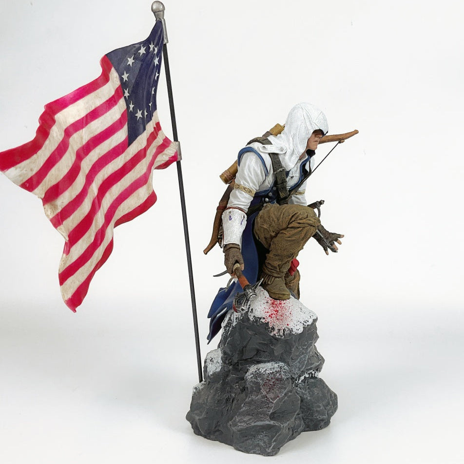 Assassins Creed 3 III Connor Figurine - 2012 Limited Collectors Edition with Flag