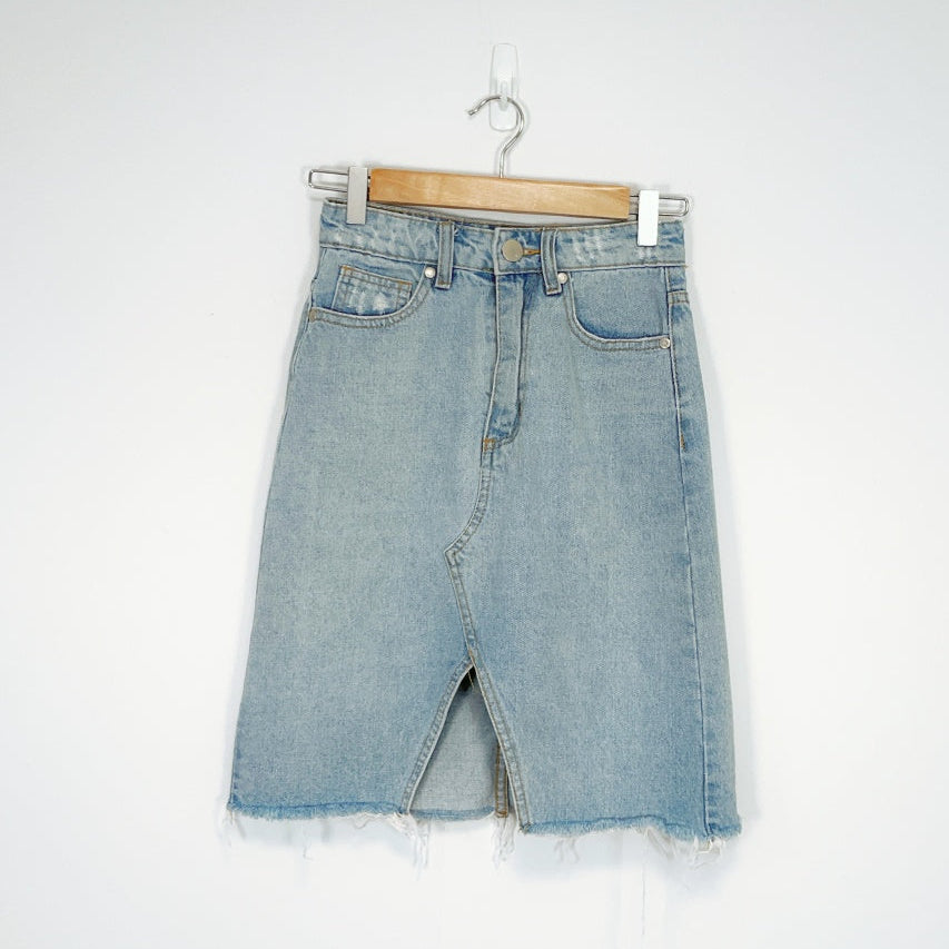 Cotton On - Denim Split Midi Skirt