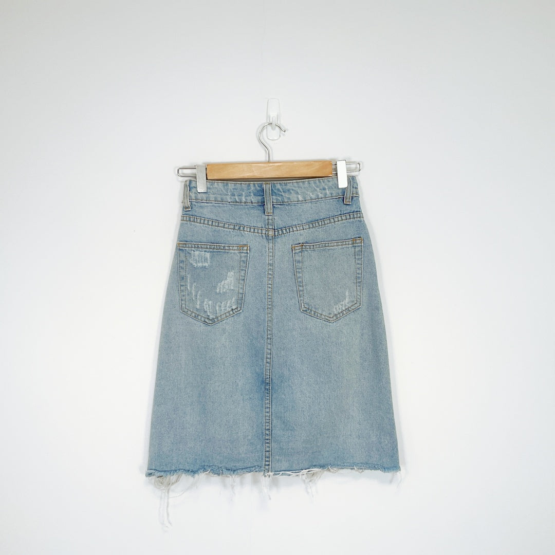 Cotton On - Denim Split Midi Skirt