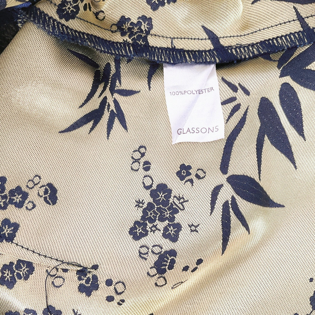 Glassons - Gold Floral Pattern Navy Mini Skirt