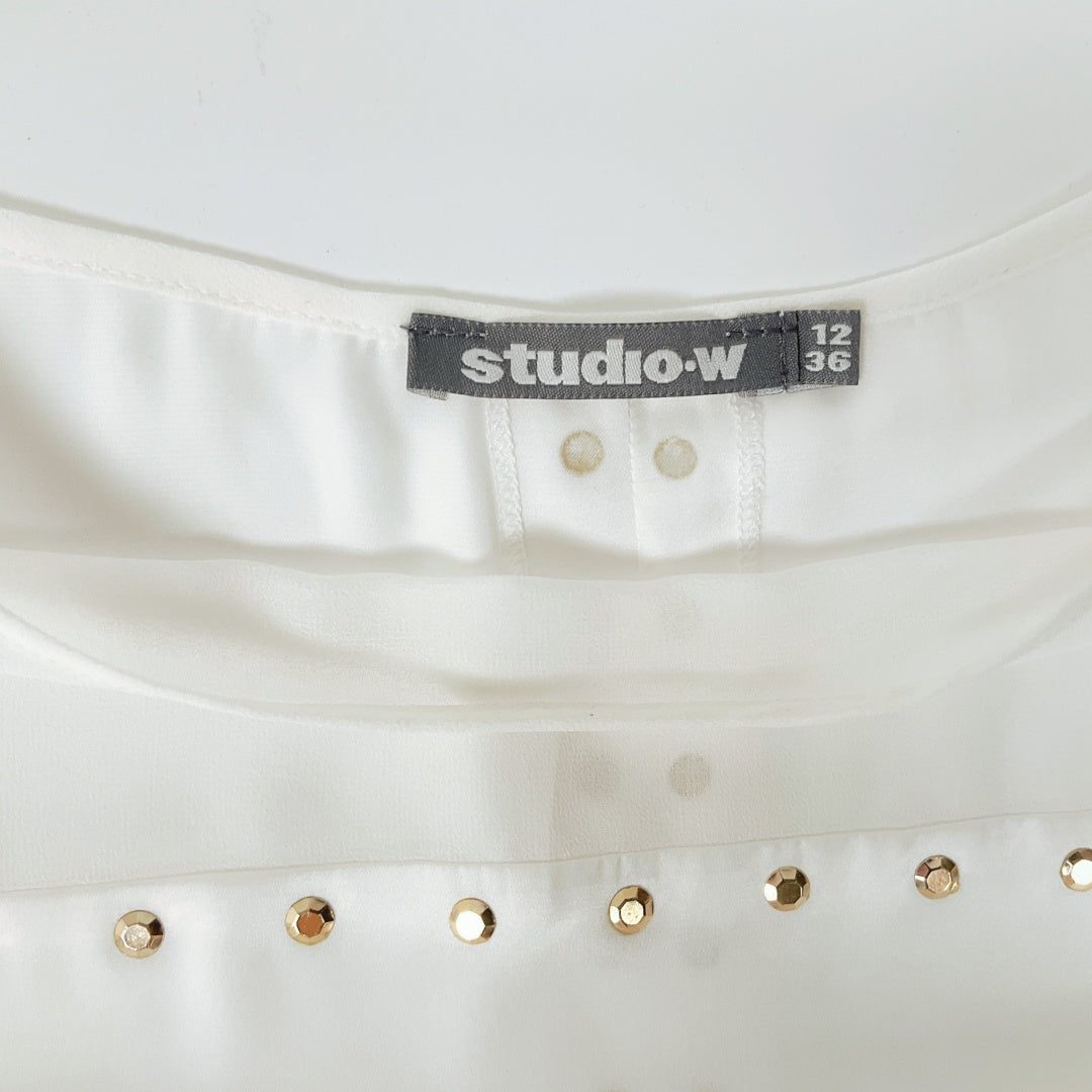 Studio W - White Studded Top
