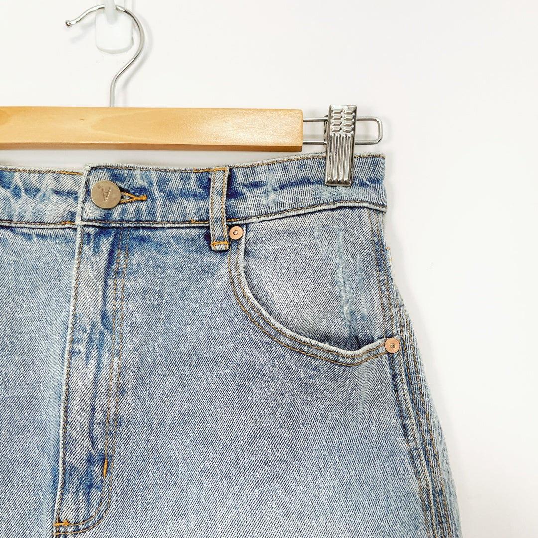Abrand Jeans - Denim A-Line Mini Skirt