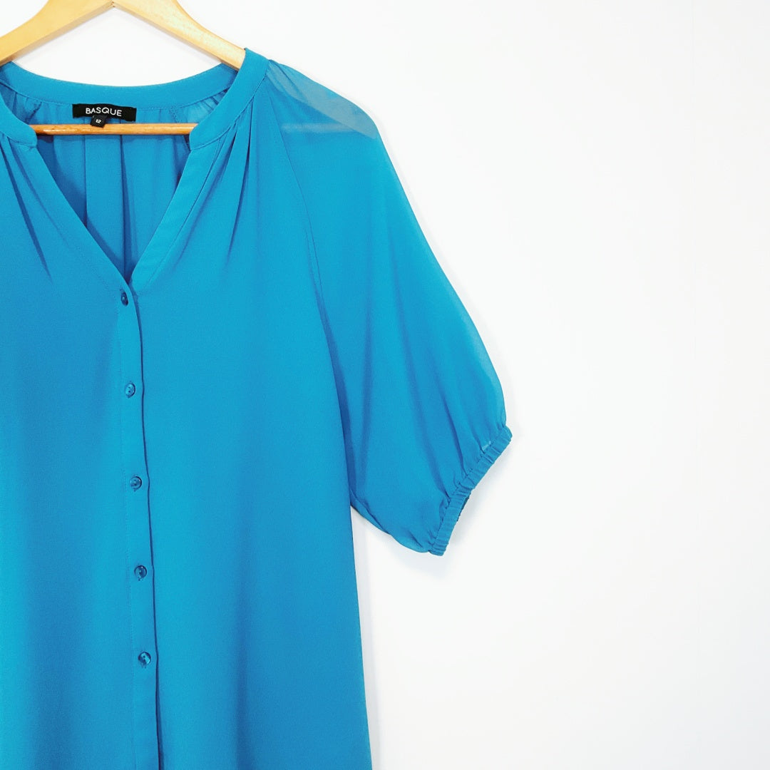 Basque - Sheer Teal Blouse