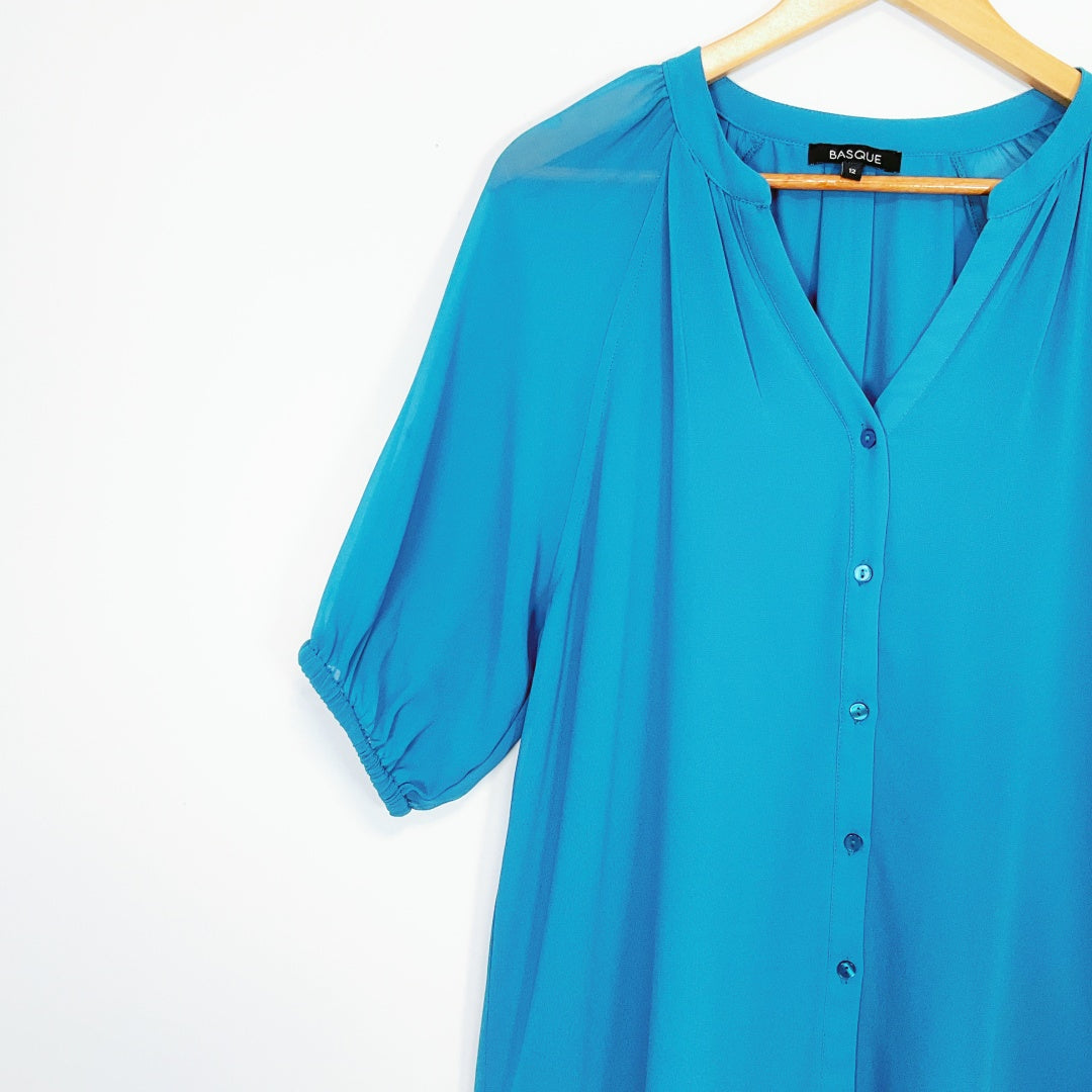 Basque - Sheer Teal Blouse