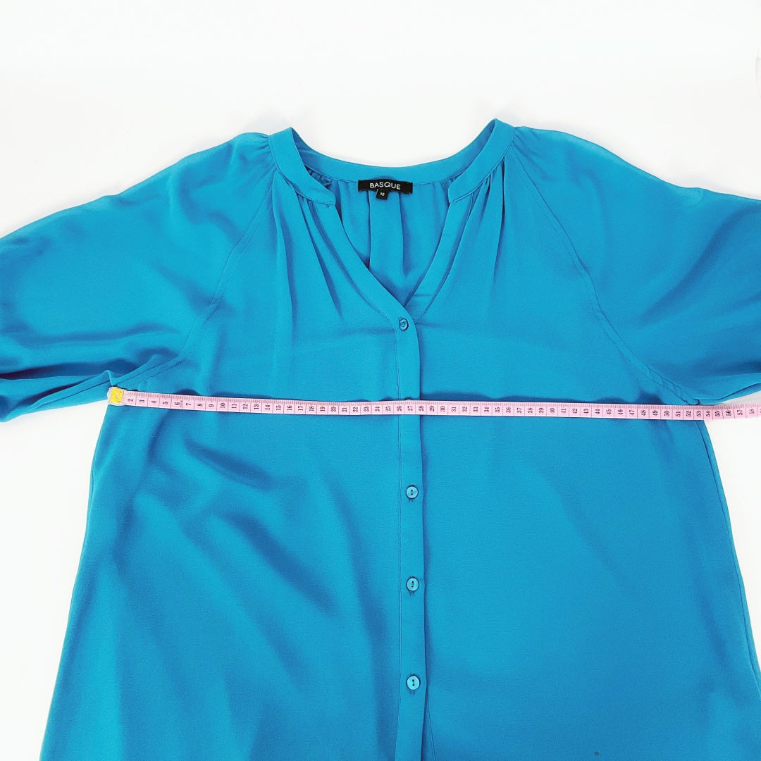 Basque - Sheer Teal Blouse