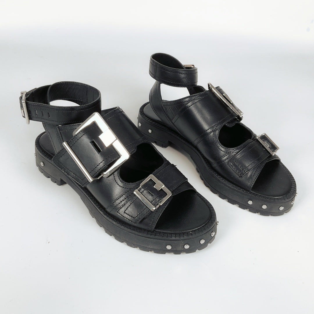 ASOS Design - Black Chunky Buckle Sandals