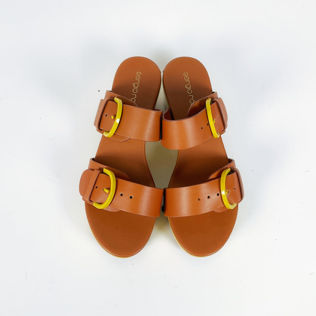 Sergio Rossi - Yellow Open Toe Clogs