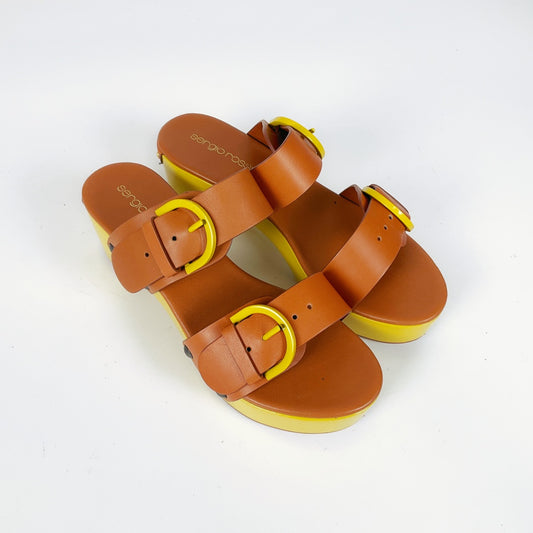 Sergio Rossi - Yellow Open Toe Clogs