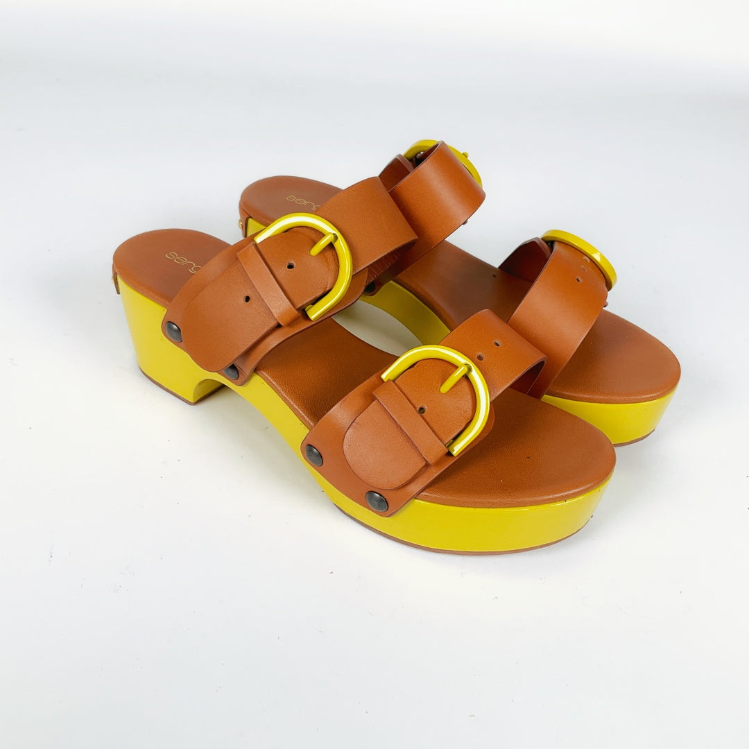 Sergio Rossi - Yellow Open Toe Clogs