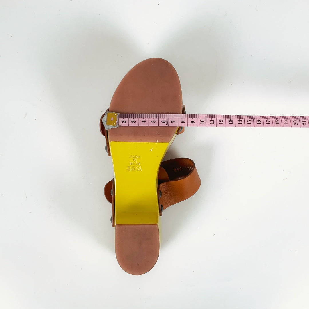 Sergio Rossi - Yellow Open Toe Clogs