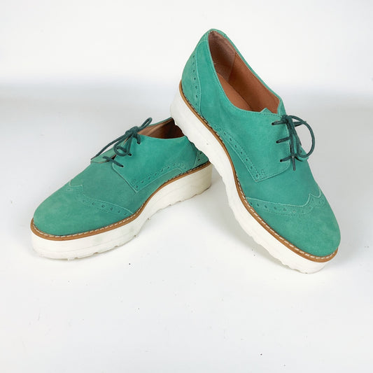 Mi Piaci - Teal Derby Shoes