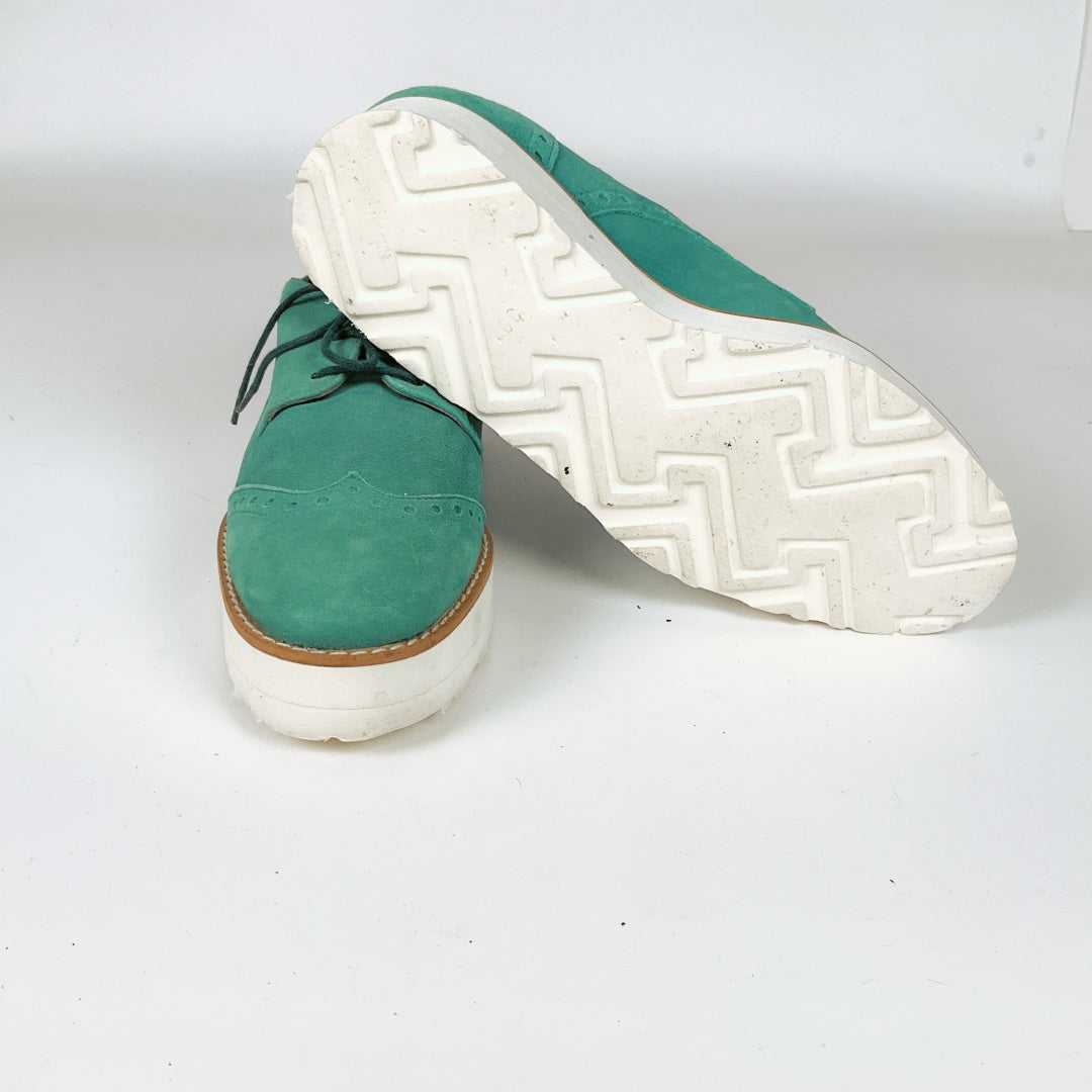 Mi Piaci - Teal Derby Shoes