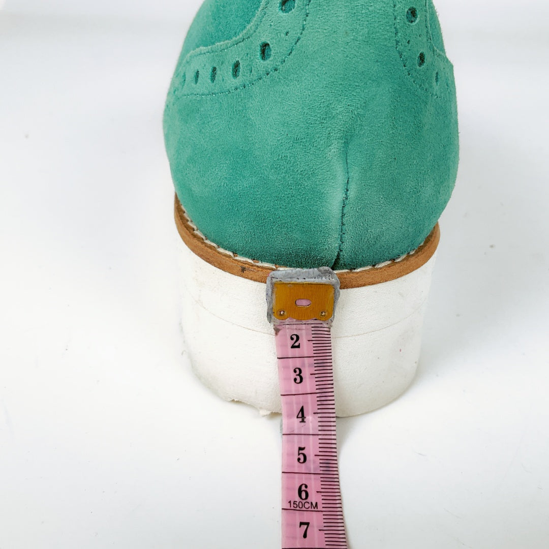 Mi Piaci - Teal Derby Shoes