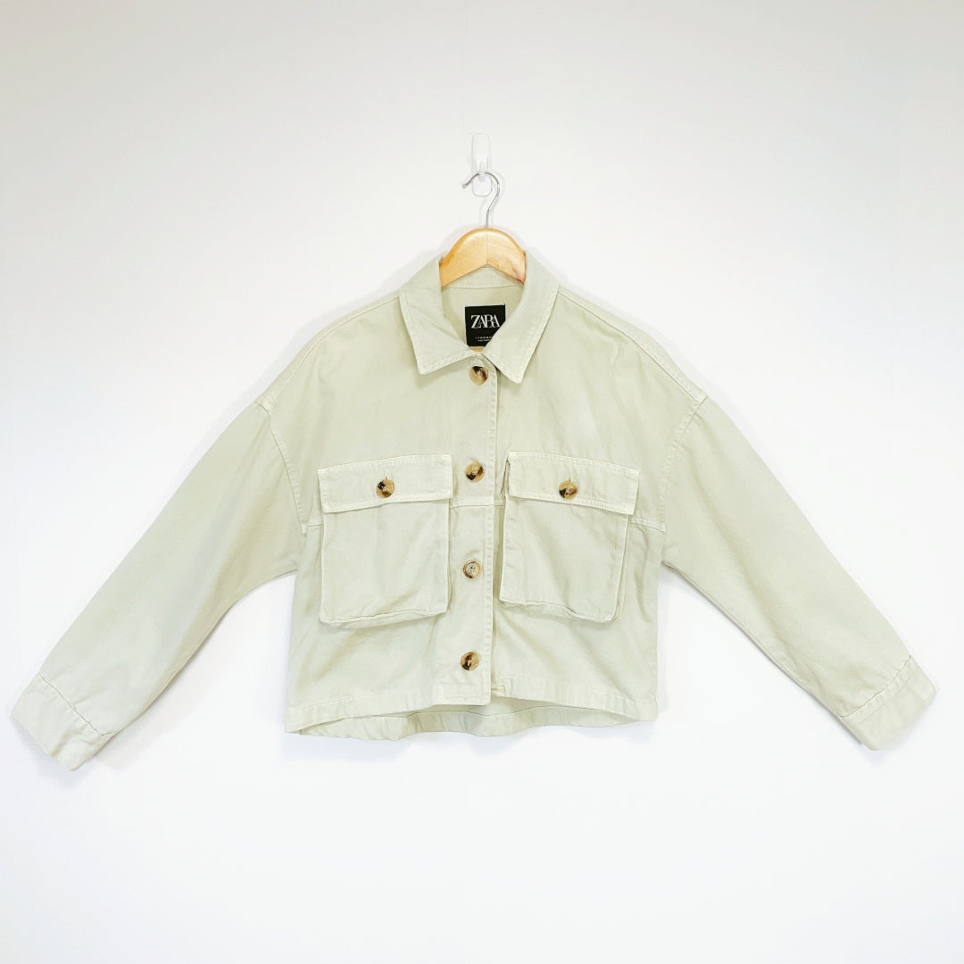 ZARA Women’s Cropped Cotton Jacket – EUR M
