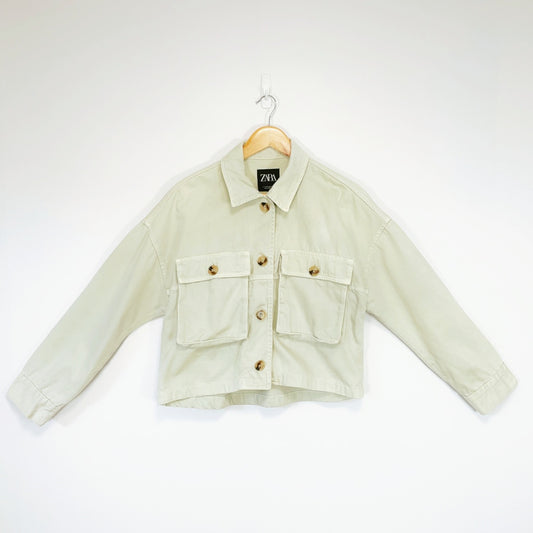ZARA Women’s Cropped Cotton Jacket – EUR M