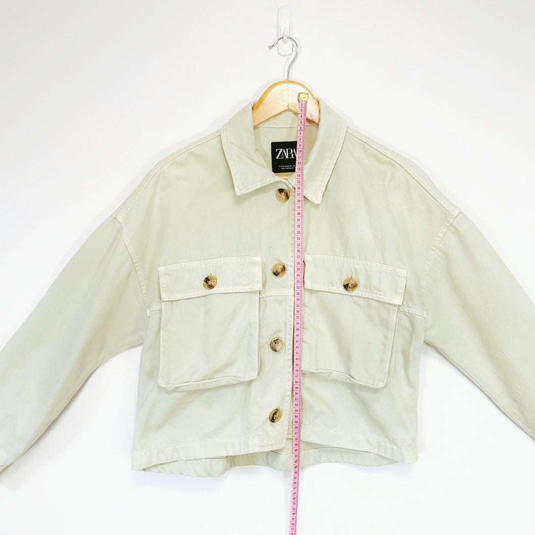 ZARA Women’s Cropped Cotton Jacket – EUR M