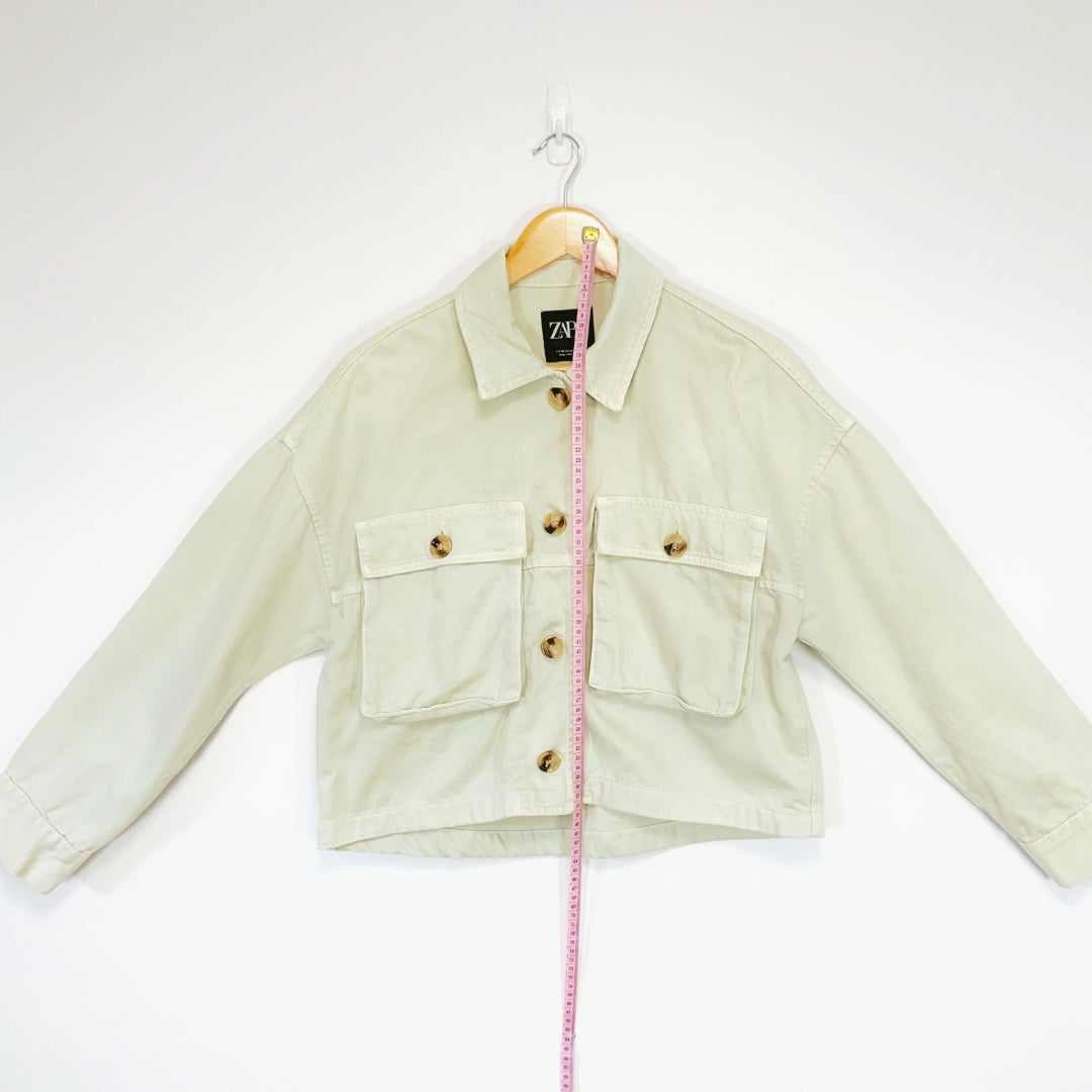 ZARA Women’s Cropped Cotton Jacket – EUR M
