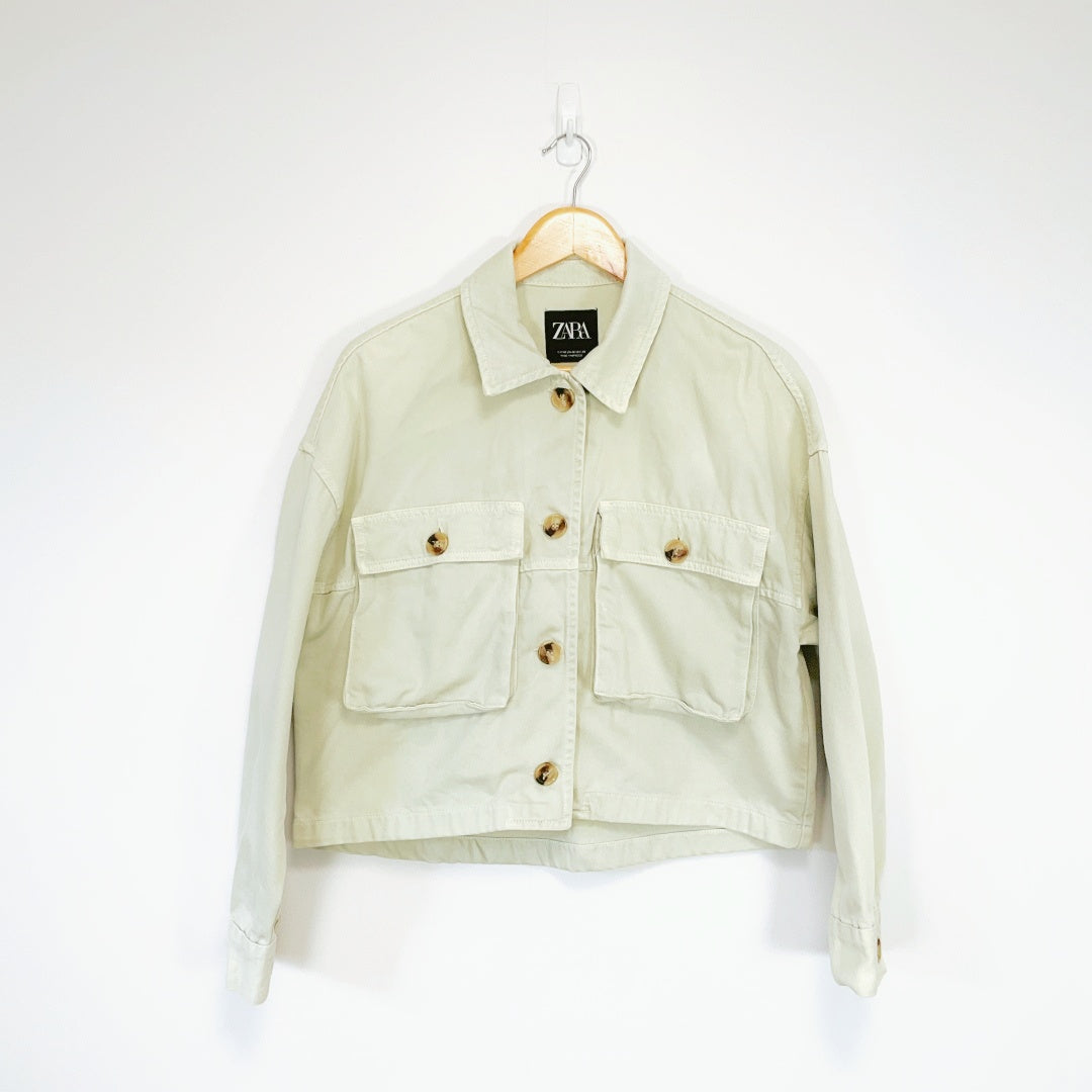 ZARA Women’s Cropped Cotton Jacket – EUR M