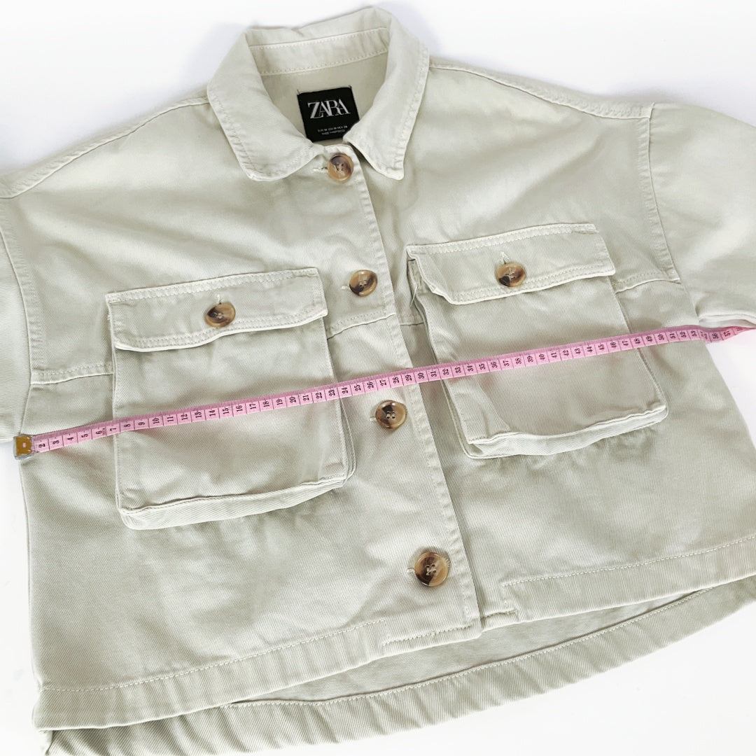 ZARA Women’s Cropped Cotton Jacket – EUR M