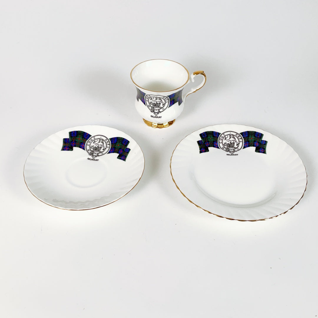 Elizabethan Fine Bone China - Clan Murray Commemorative Tea Set + Extra Saucer