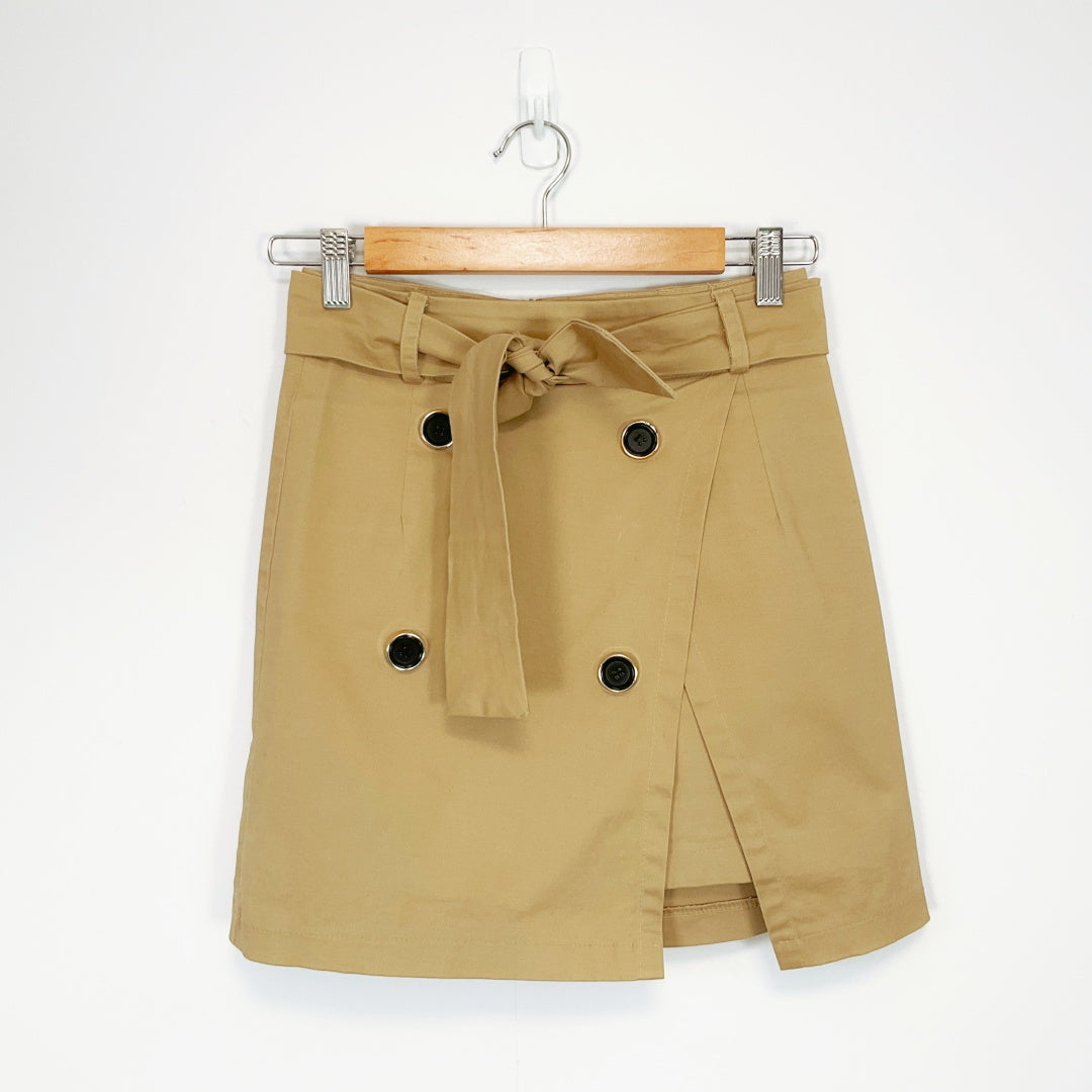 Secret of Me - Brown A-Line Skirt with Matching Belt