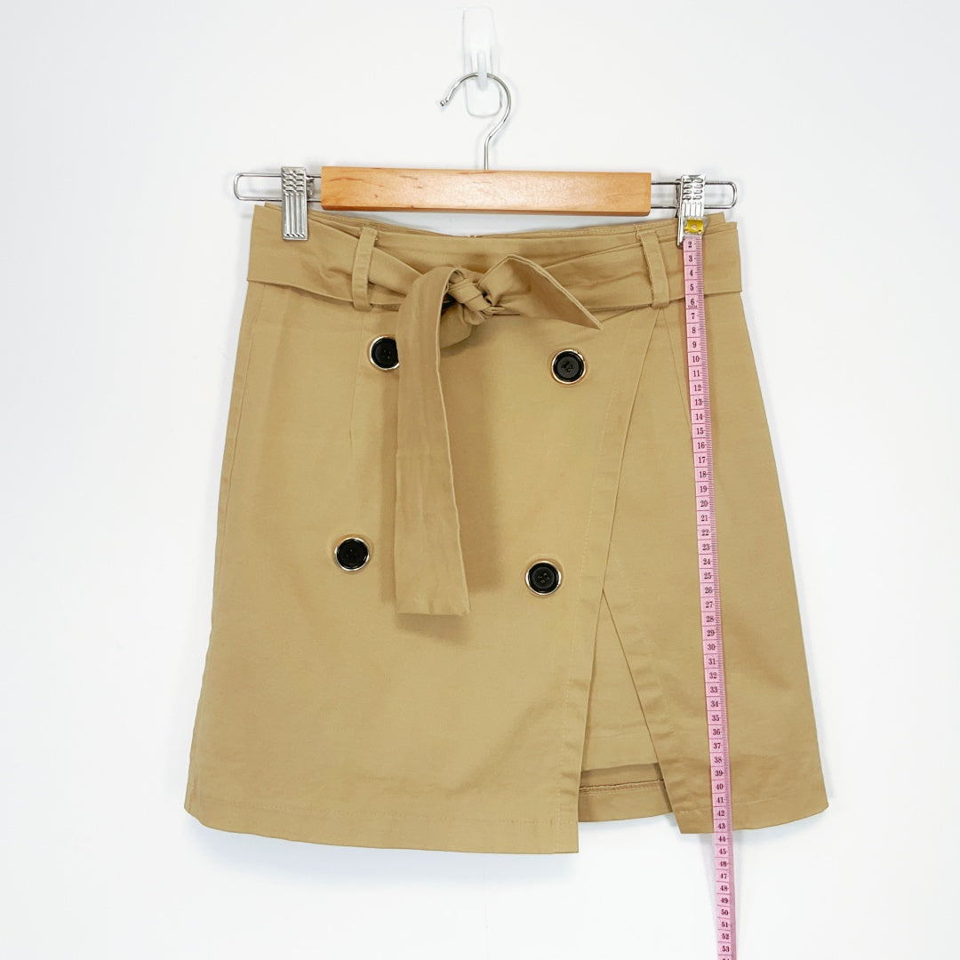 Secret of Me - Brown A-Line Skirt with Matching Belt