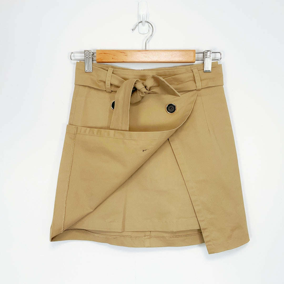 Secret of Me - Brown A-Line Skirt with Matching Belt