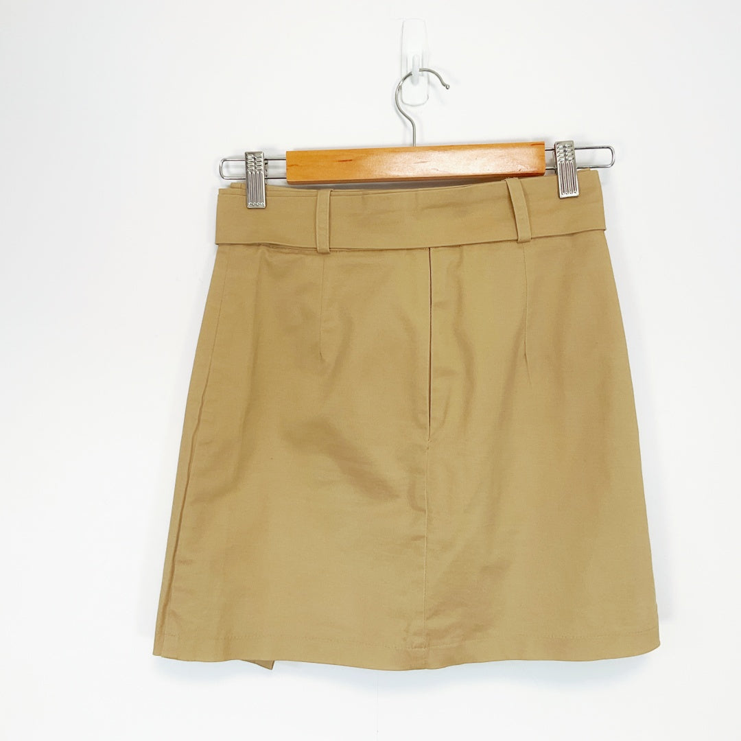 Secret of Me - Brown A-Line Skirt with Matching Belt
